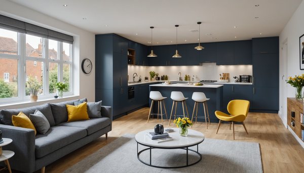 How can you design a multi-functional space in a UK apartment?